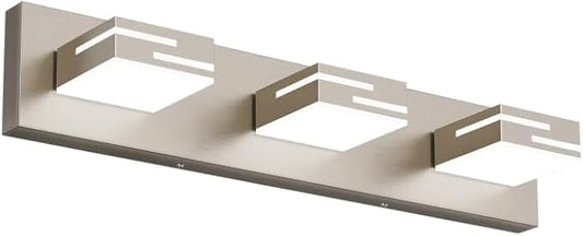 LED Modern Bathroom Vanity Light Fixtures, 3-Light 22-inch Dimmable Brushed Nickel Vanity Lights for Bathroom Lighting Fixtures Over Mirror, with 350° Rotatable Acrylic Heads (Cool White 6000K)