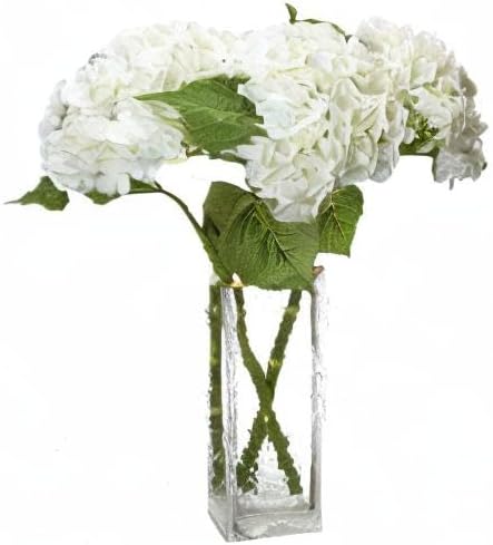 3PCS 22 inch Lifelike Artificial Hydrangea Large Real Touch Flowers Artificial Flowers Dry Flowers Outdoor Wedding Christmas Office Family Party Living Room Table Decoration (White)