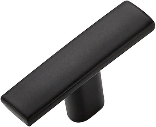 1 Pack Black Cabinet Knobs - Curved Cabinet Pulls Matte Black Knobs for Kitchen Drawer Solid Dresser Hardware 1-3/4 Inch Length Single Hole