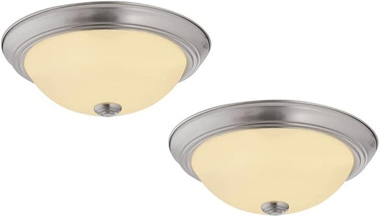 11 Inch Hays Integrated LED Ceiling Light 2-Pack, Indoor, Frosted Glass, Satin Nickel – Design House, 579169