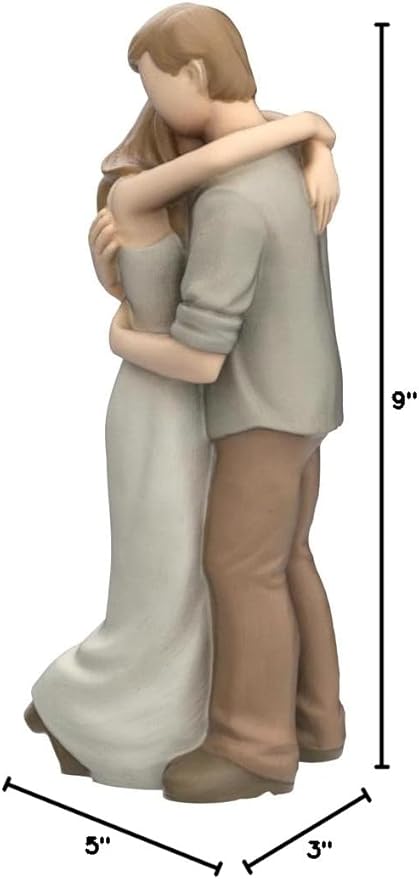 Romantic Hug Couple Happy Wedding Anniversary Sculpted Hand-Painted Figurine Gifts for Her Him, in Loving Moments Statue Gift for Engagement Valentine's Day Birthday