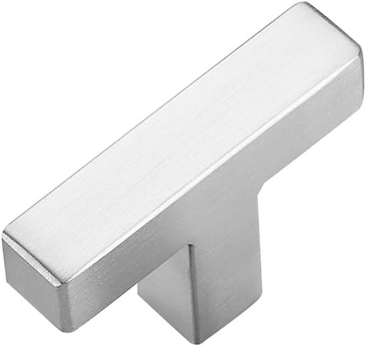 1 Pack Brushed Nickel Cabinet Knobs - Kitchen Cabinet Knobs Silver Cabinet Pulls for Kitchen Cabinet Drawer Stainless Steel Dresser Knobs for Cabinet Hardware 2in Length Single Hole Square