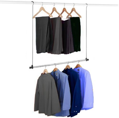 Hanging Boot Rack-Closet Doubler with Boot Storage System, NO Tools Required, fits on Any Closet Rod (Comes with 6 Silver Hangers)