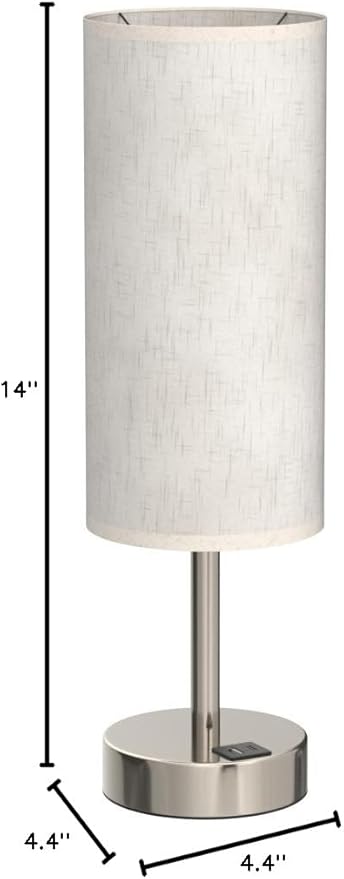 Dicoool Touch Table Lamp for Bedroom Nightstand - Bedside Lamp with USB-C USB-A Charging Ports White, 3 Way Dimmable Small Desk Lamp for Bedroom, Dorm Room, Office, Living Room, Reading, Bathroom