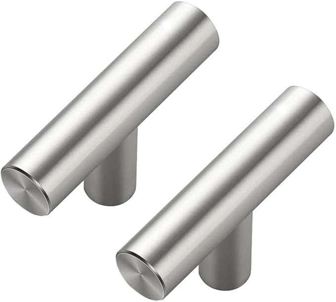 40 Pack Brushed Nickel Cabinet Knobs - Kitchen Cabinet Knobs Silver Cabinet Pulls for Kitchen Cabinet Drawer Stainless Steel Dresser Knobs for Cabinet Hardware 2in Length Single Hole T Bar