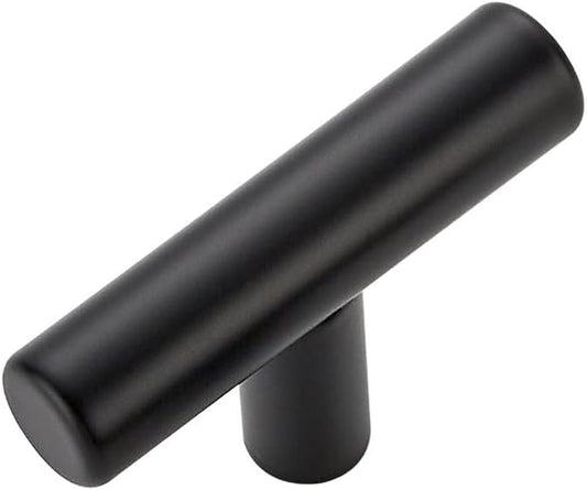 1 Pack Matte Black Cabinet Knobs - Kitchen Cabinet Knobs Black Cabinet Pulls for Kitchen Cabinet Drawer Stainless Steel Dresser Knobs for Cabinet Hardware 2in Length Single Hole T Bar