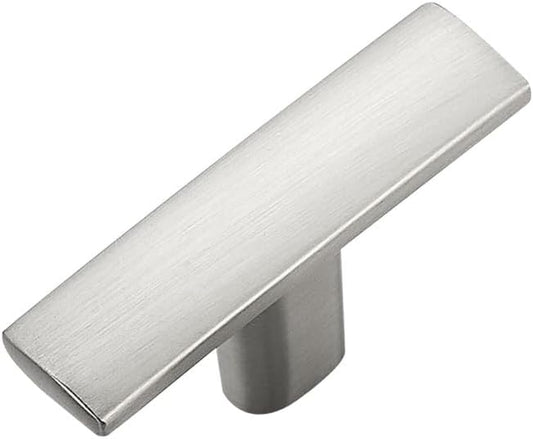 1 Pack Silver Cabinet Knobs - Curved Cabinet Pulls Brushed Nickel Knobs for Kitchen Drawer Solid Dresser Hardware 1-3/4in Length Single Hole