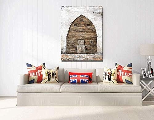 Yihui Arts Famrhouse Wall Art with Textured Old Barn Paintings Modern Abstract Rustic Artwork for Living Room Bedroom Bathroom
