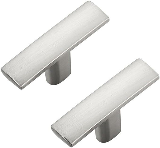 3 Pack Silver Cabinet Knobs - Curved Cabinet Pulls Brushed Nickel Knobs for Kitchen Drawer Solid Dresser Pulls for Kitchen Hardware 1-3/4in Length Single Hole