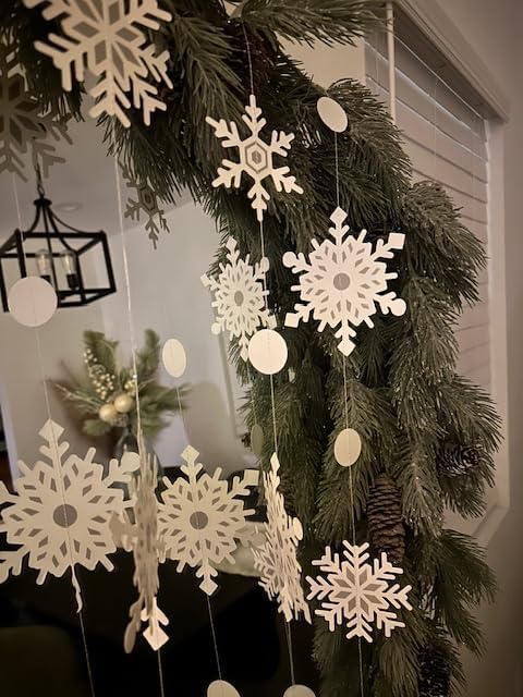 10 PCS Snowflake Garland | Christmas Party Streamers | Xmas Winter Wonderland Hanging Decorations | Holiday Garland by Bashout