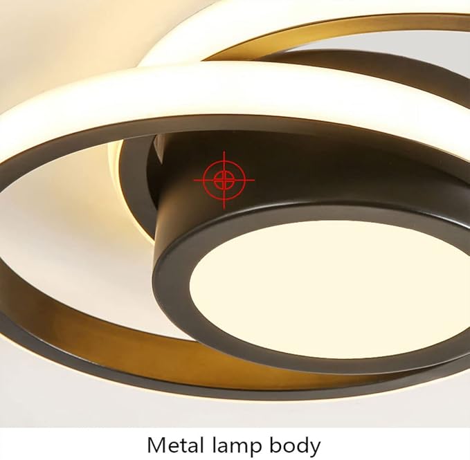 CANEOE Small Modern LED Ceiling Light,2 Rings Creative Design Ceiling Lamp Indoor Lighting Fixtures for Hallway Living Room Bedroom Kitchen Office (Warm White,3000K)