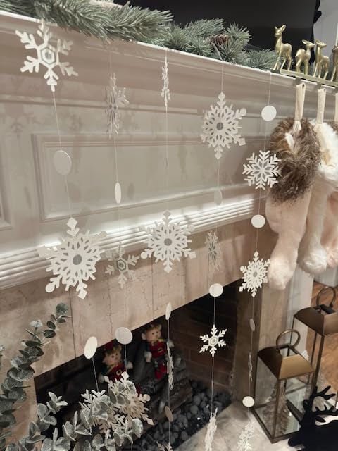 10 PCS Snowflake Garland | Christmas Party Streamers | Xmas Winter Wonderland Hanging Decorations | Holiday Garland by Bashout