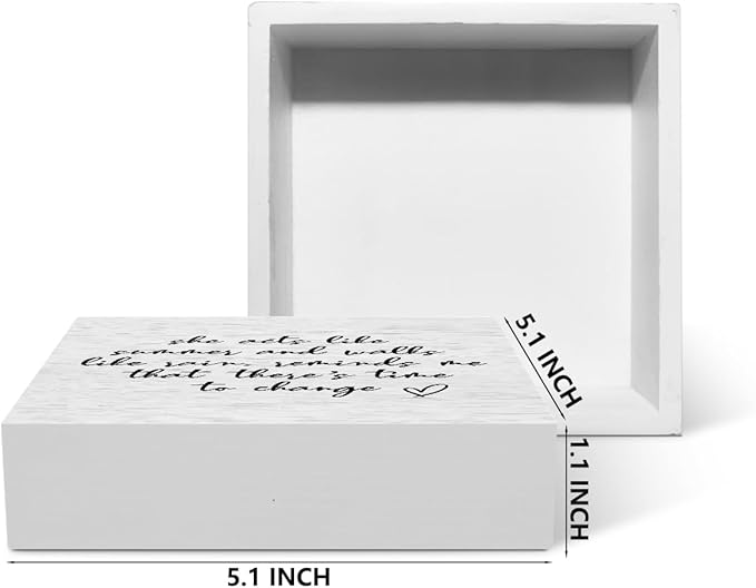 Inspirational Funny Rustic Wooden Box Sign Desk Decor Office Supplies Desk Accessories for Home Bedroom Table Shelf Farmhouse Bedroom Decorations Wood Block Plaque Box Sign