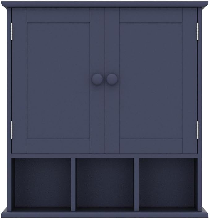 TaoHFE Blue Bathroom Cabinet,Bathroom Wall Cabinet with 2 Door Adjustable Shelves,Over The Toilet Storage Cabinet,Bathroom Cabinet Wall Mounted,Medicine Cabinets Laundry Room Kitchen
