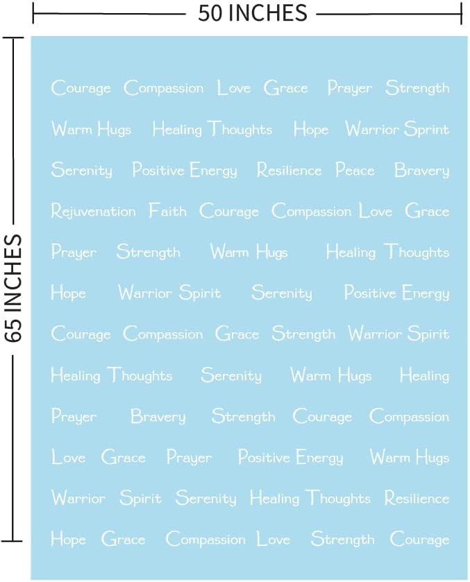 WOLF CREEK BLANKET - Compassion Blanket (Brand)- Strength Courage Super Soft Warm Hugs, Get Well Gift Blanket Plush Healing Thoughts Positive Energy Love & Hope (Light Blue, 50 x 65 Sherpa)