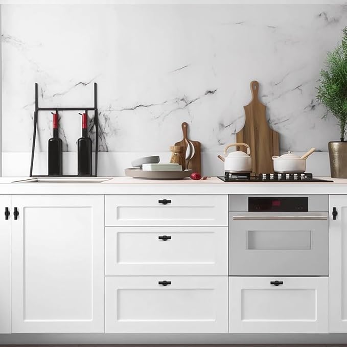 5 Pack Matte Black Cabinet Knobs - Kitchen Cabinet Knobs Black Cabinet Pulls for Kitchen Cabinet Drawer Stainless Steel Dresser Knobs for Cabinet Hardware 2 Inch Length Single Hole T Bar