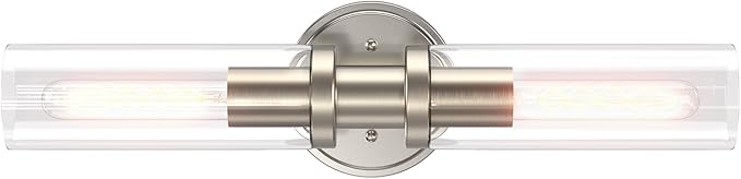 Espird Bathroom Light Fixtures 2-Light Brushed Nickle, Bathroom Vanity Lights Over Mirror, Wall Sconces, Industrial Lighting, Modern Brushed Nickle Vanity Lighting Fixtures w/Glass Shades