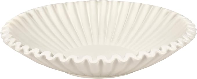 Elegant White Decorative Bowls for Home Decor, Modern Accent Pieces, Living Room, Dining Room, Table Centerpiece (White)