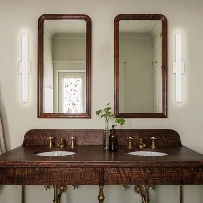 Bathroom Vanity Light Brushed Nickel Square LED 33.5inch 18W 4000K Natural White Light Wall Bar Lighting Fixtures Over Mirror