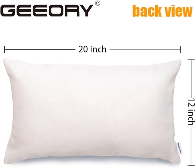 GEEORY Fall Pillow Covers 12 x 20 Inch Set of 4, Happy Fall Y'all Stripes Pumpkins Mason Jar Thankful Decor, Cushion Cases for Farmhouse Home Party Sofa Couch (Brown) G355-12