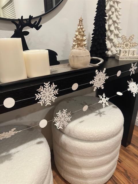 10 PCS Snowflake Garland | Christmas Party Streamers | Xmas Winter Wonderland Hanging Decorations | Holiday Garland by Bashout