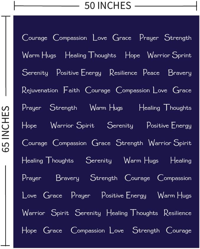 WOLF CREEK BLANKET - Compassion Blanket (Brand)- Strength Courage Super Soft Warm Hugs, Get Well Gift Blanket Plush Healing Thoughts Positive Energy Love & Hope (Blue, 50 x 65 Sherpa)