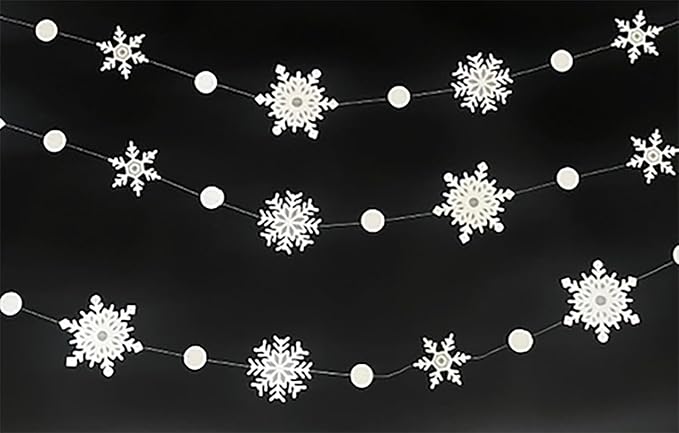 10 PCS Snowflake Garland | Christmas Party Streamers | Xmas Winter Wonderland Hanging Decorations | Holiday Garland by Bashout