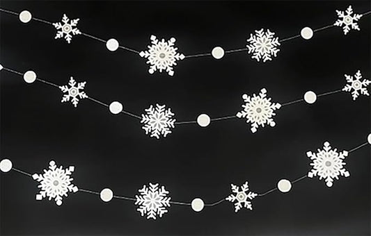 10 PCS Snowflake Garland | Christmas Party Streamers | Xmas Winter Wonderland Hanging Decorations | Holiday Garland by Bashout