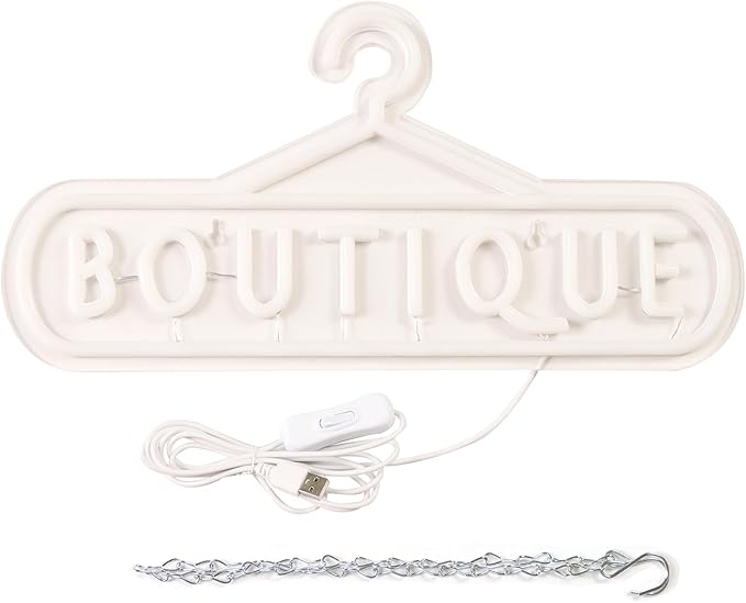 Balanar Boutique Neon Signs for Wall Decor Led Business Signs Suitable for Boutique Shops Christmas Birthday Party Gift Led Art Wall Hanging Decorative Lights Unique Gift