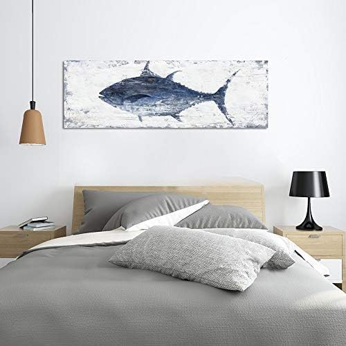 Yihui Arts Decor Abstract Fish Sealife Canvas Wall Art Prints Gallery Wrapped Ready to Hang for Coastal Bedroom Livingroom Office Wall Decoration