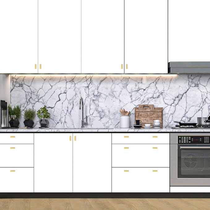 3 Pack Brushed Brass Cabinet Knobs - Kitchen Cabinet Knobs Gold Cabinet Pulls for Kitchen Cabinet Drawer Stainless Steel Dresser Knobs for Cabinet Hardware 2in Length Single Hole Square