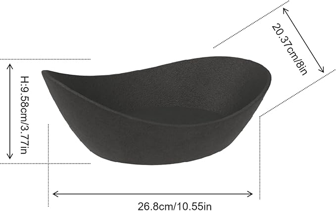 Concrete Fruit Bowl for Kitchen Counter – Large Decorative Bowls for Kitchen Decor, Dining Table, and Home Decor, Modern Centerpiece for Keys, Fruit, Candy, or Table Decor (Black, 10.6")