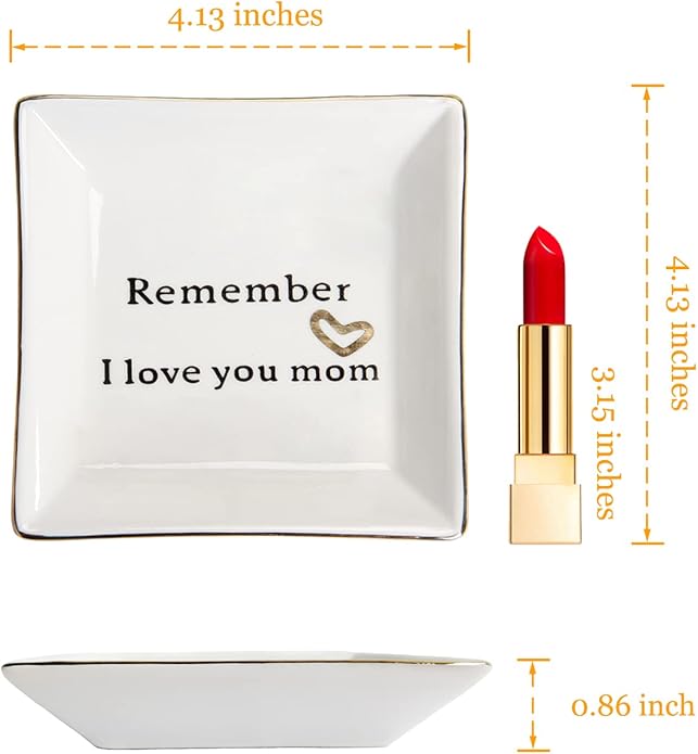 HOME SMILE Ceramic Ring Dish Jewelry Tray for Mom Sister Friends