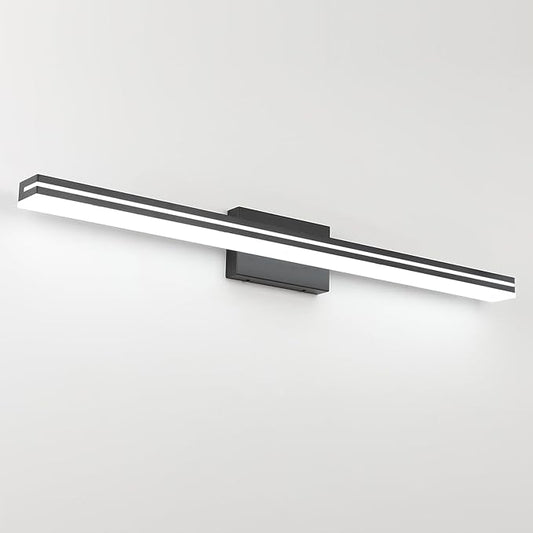 SineRise 40-Inch LED Modern Bathroom Vanity Light Bar, Matte Black Modern Acrylic Bathroom Wall Lighting Fixtures Over Mirror (Cool White 6000K)