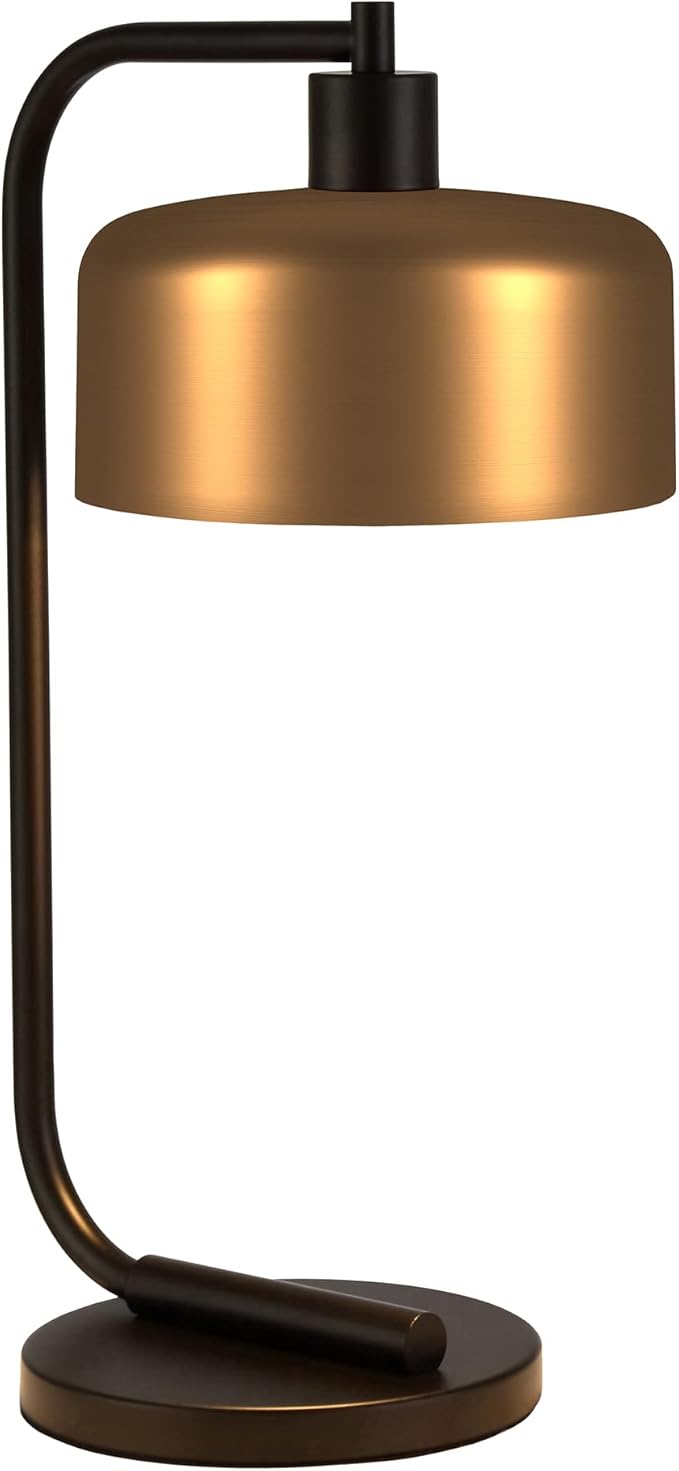 Cadmus 20.5" Tall Table Lamp with Metal Shade in Blackened Bronze/Brass/Brass