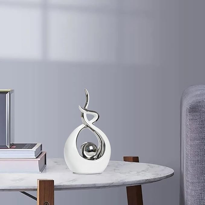 Norrclp Home Decor Modern Abstract Art Ceramic Statue Table Decorations for Dining Room Living Room Office Centerpiece