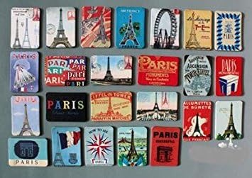 24-pcs magnetic fridge magnets refrigerator sticker home decoration accessories magnet paste arts crafts (Paris)