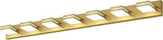 SineRise LED Modern Bathroom Vanity Light Fixtures (7-Light, 55-Inch, Dimmable), Brass Modern Acrylic Bathroom Wall Lighting Fixtures Over Mirror (Cool White 6000K)