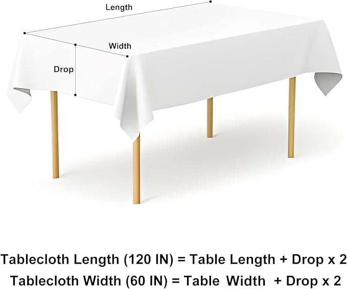 misaya Rectangle Waterproof Vinyl Table Cloth, Buffalo Flannel Backed Tablecloth, Wipeable Plastic Table Cover for Dinner, Kitchen, Outdoor (60" x 120", Black and White)