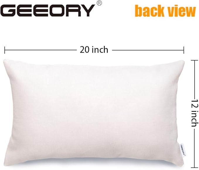 GEEORY Fall Throw Pillow Covers 12x20 Inch Set of 4, Pumpkin Scarecrow Buffalo Plaid Orange Autumn Seasonal Decorative Farmhouse Decoration for Home G563-12