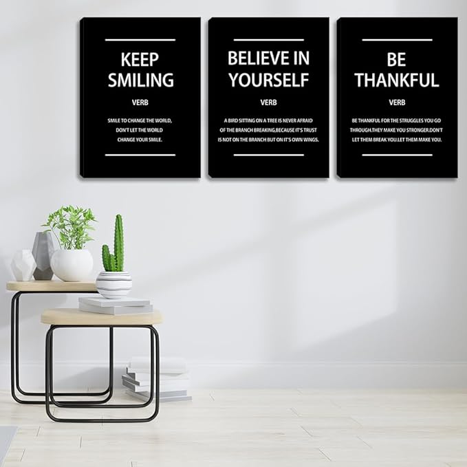 Modern Motivational Affirmation Wall Art Inspirational Encourage Canvas Poster Prints Office Wall Decor Art Prints Pictures Painting Framed Ready to Hang for Living Room Bedroom (36" Wx16 H)