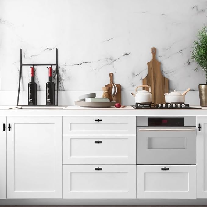 15 Pack Matte Black Cabinet Knobs - Kitchen Cabinet Knobs Black Cabinet Pulls for Kitchen Cabinet Drawer Stainless Steel Dresser Knobs for Cabinet Hardware 2in Length Single Hole T Bar Knbs