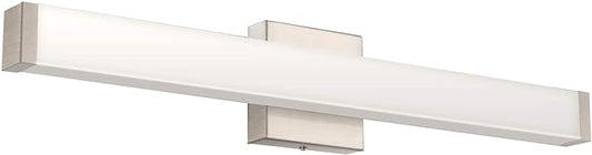 Bathroom Vanity Light Brushed Nickel Square LED 24 inch 14W Dimmable 4000K Natural White Light Wall Bar Lighting Fixtures Over Mirror