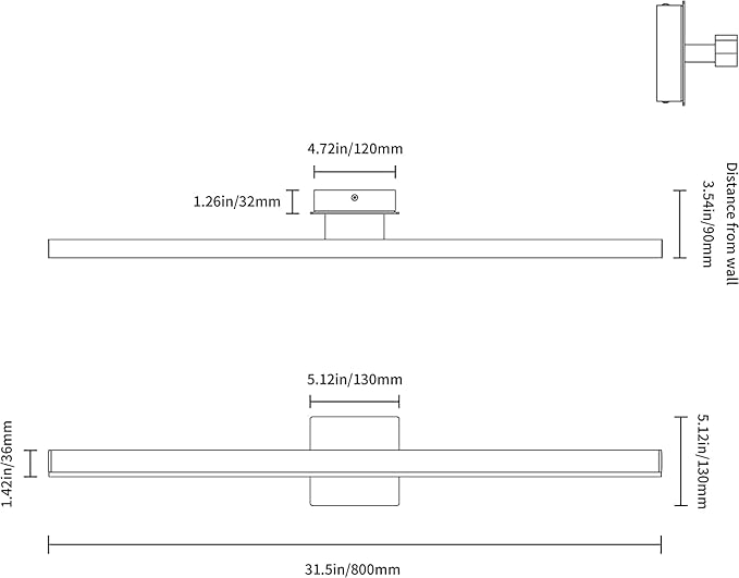 Joossnwell Black Bathroom Light Fixture Over Mirror 5CCT Dimmable Vanity Lights Bar for Bathroom Modern Bath Vanity Light 31.5 Inch Led Bath Lamp ETL Certificated