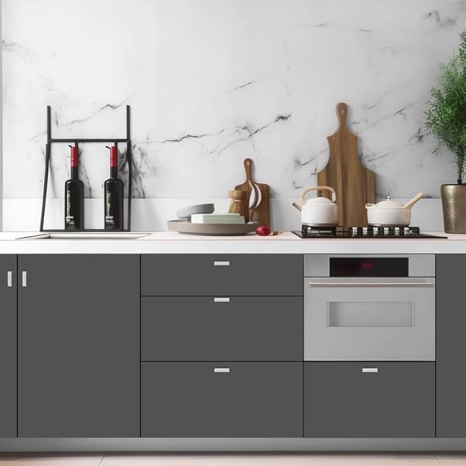 3 Pack Silver Cabinet Knobs - Sqaure Bar Cabinet Pulls Brushed Nickel Knobs for Kitchen Drawer Stainless Steel Dresser Pulls for Kitchen Hardware 2in Length Single Hole