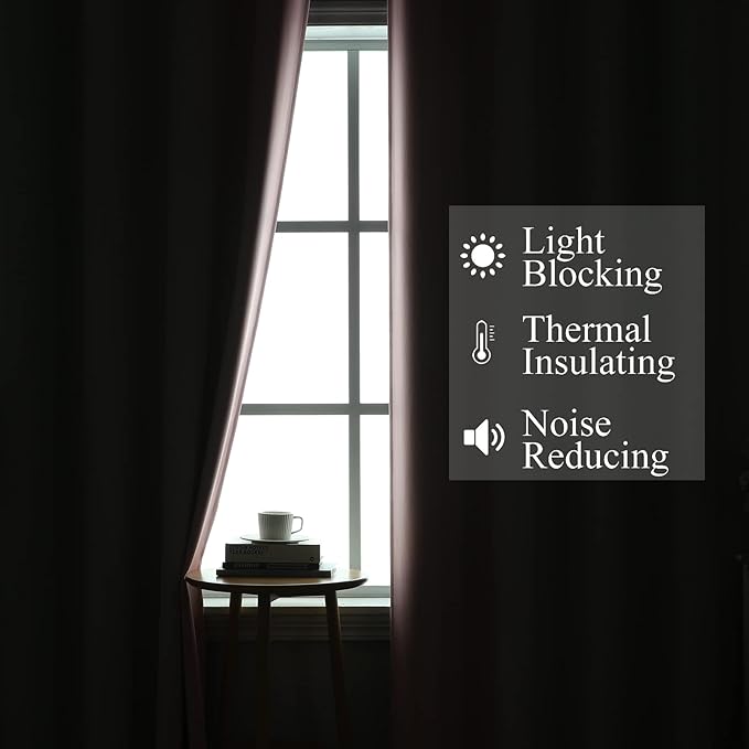 Estelar Textiler Sage Green and Pink Room Darkening Blackout Curtains 84 Inch Length 2 Panels Set for Living Room, Thermal Insulated Ombre Light Blocking Grommet Blackout Drapes for Bedroom, 42Wx84L