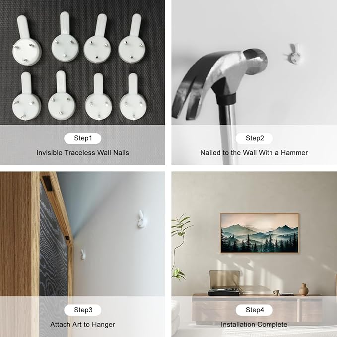 HPNIUB Large Green Mountain Framed Canvas Wall Art,Foggy Forest Wall Decor,Modern Watercolor Boho Pine Tree Wall Painting,Nature Mountains Landscape Art Print for Living Room,Bedroom,Office-20 x40