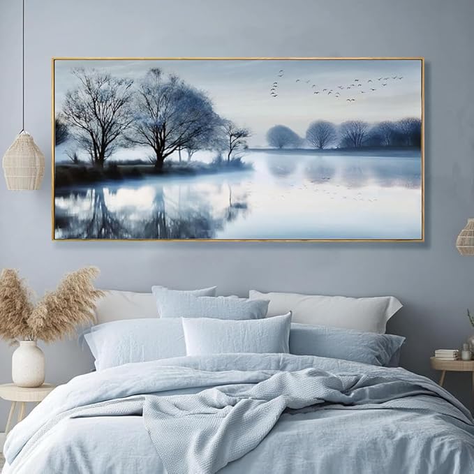 SDYA Pictures for Living Room Wall Art Bedroom Landscape Wall Decorations Lake Pictures Nature Wall Art for Dining Room,Office -24"x48"