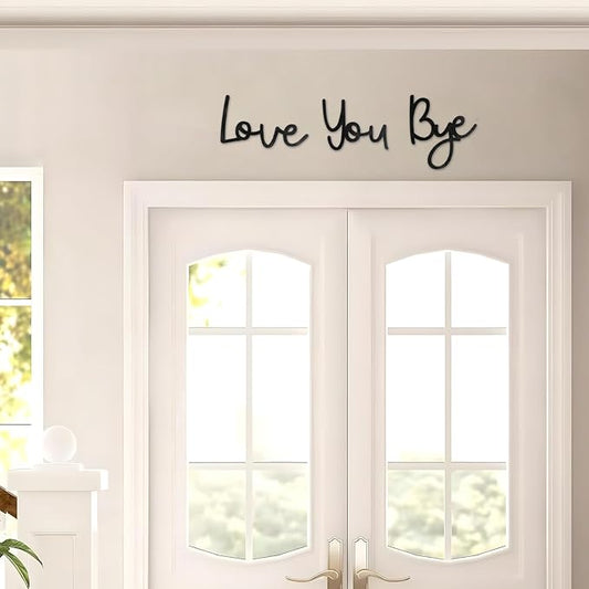 Yadiana Love You Bye Wood Sign Home Decor,21.6" Black Boho Home Wall Decor Modern Wall Art Decor Express Love and Warm for Your Family Lovers, Room Entryway Hallway House Wall Decor Aesthetic