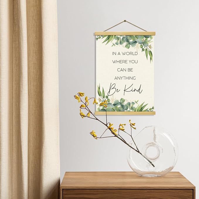 Inspirational Canvas Poster, Canvas Posters Wood Hanger, Success Motivational Poster Quotes Wall Decor, Positive Mindset Posters, Home Office Decor, Encouragement Gift for Women Men Friends